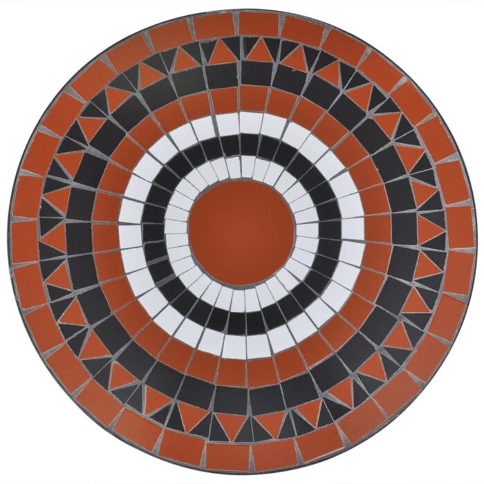 Table de bistro Terre cuite et blanc 60 cm Mosaïque – Image 2