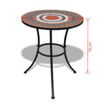 Table de bistro Terre cuite et blanc 60 cm Mosaïque – Image 4