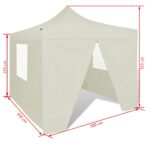 Tente pliable avec 4 parois Crème 3 x 3 m – Image 10