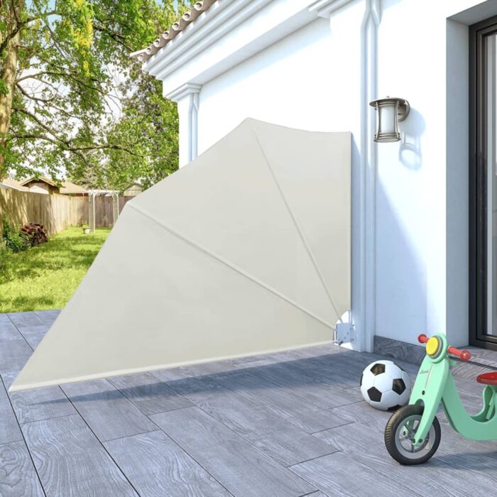 Auvent latéral pliable de balcon Crème 160 x 240 cm – Image 3