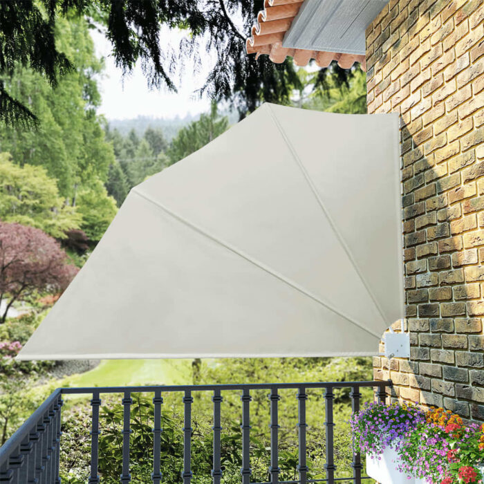 Auvent latéral pliable de balcon Crème 160 x 240 cm – Image 1