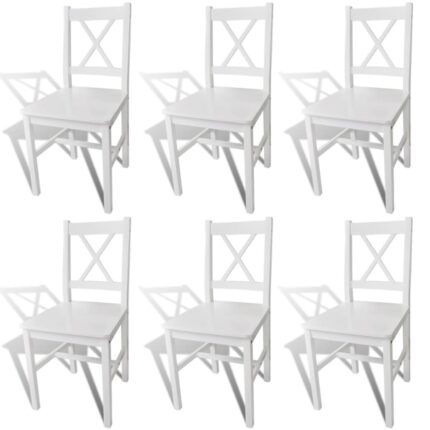 Chaises à manger lot de 6 blanc pinède