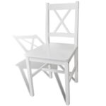 Chaises à manger lot de 6 blanc pinède – Image 2