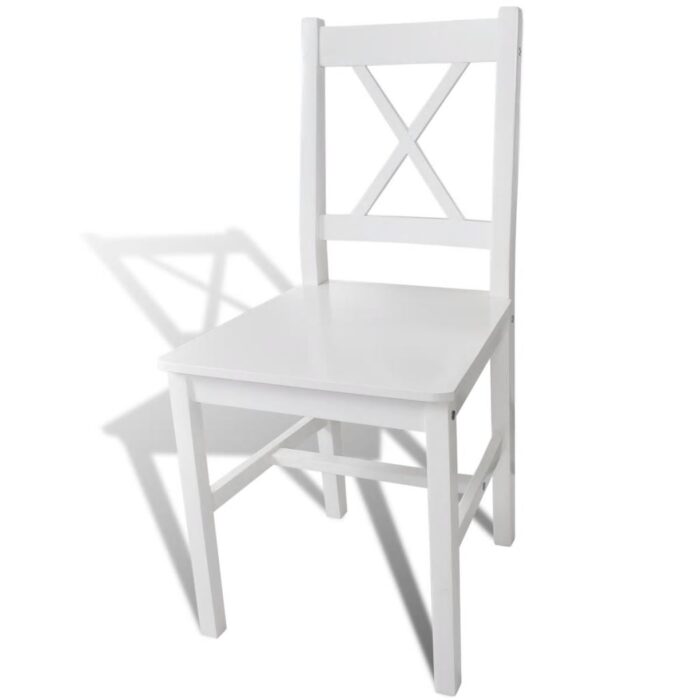 Chaises à manger lot de 6 blanc pinède – Image 2