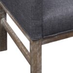 Banc avec coussin rembourré tissu hévéa gris foncé – Image 2