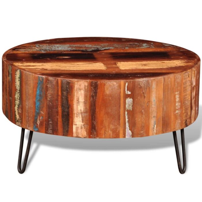 Table basse ronde Bois massif de récupération – Image 4