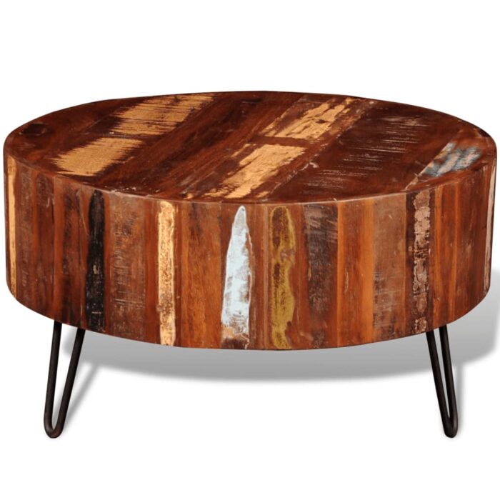 Table basse ronde Bois massif de récupération – Image 5