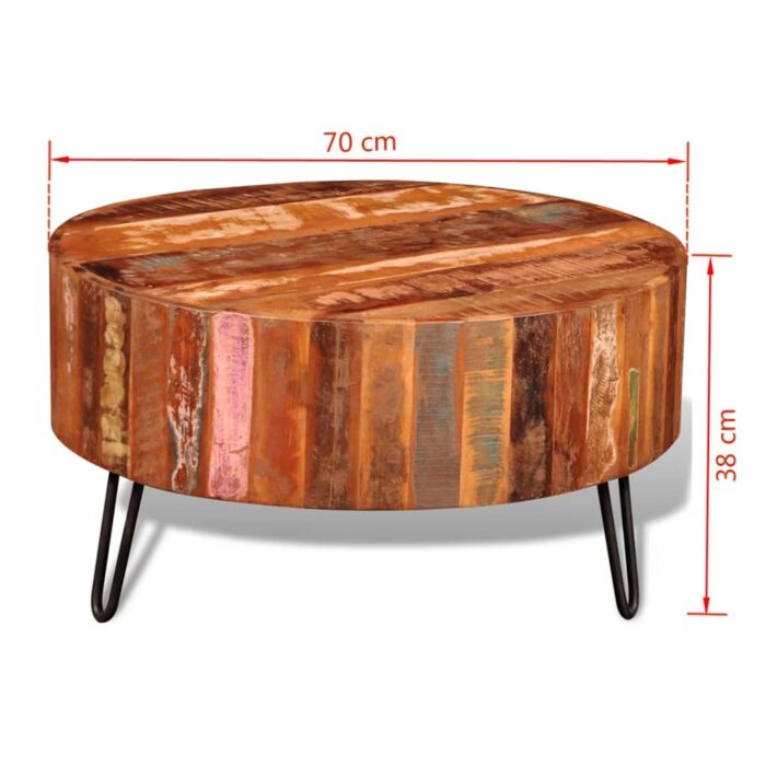 Table basse ronde Bois massif de récupération – Image 7