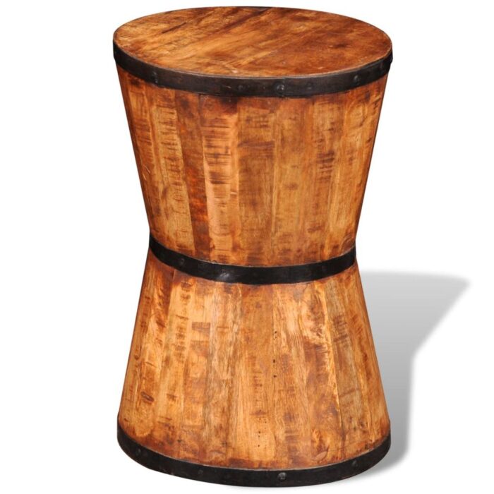 Tabouret sablier Bois de manguier brut – Image 2