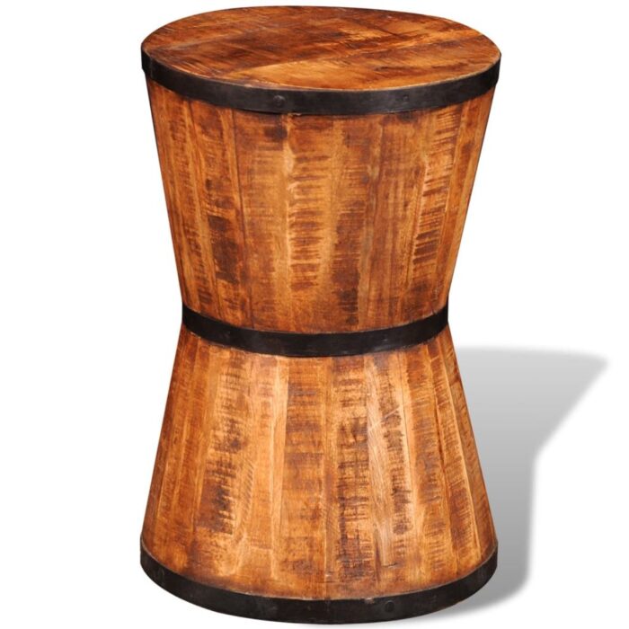 Tabouret sablier Bois de manguier brut – Image 3