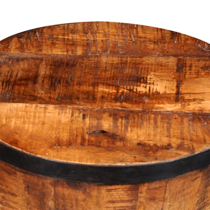 Tabouret sablier Bois de manguier brut – Image 5