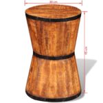 Tabouret sablier Bois de manguier brut – Image 6