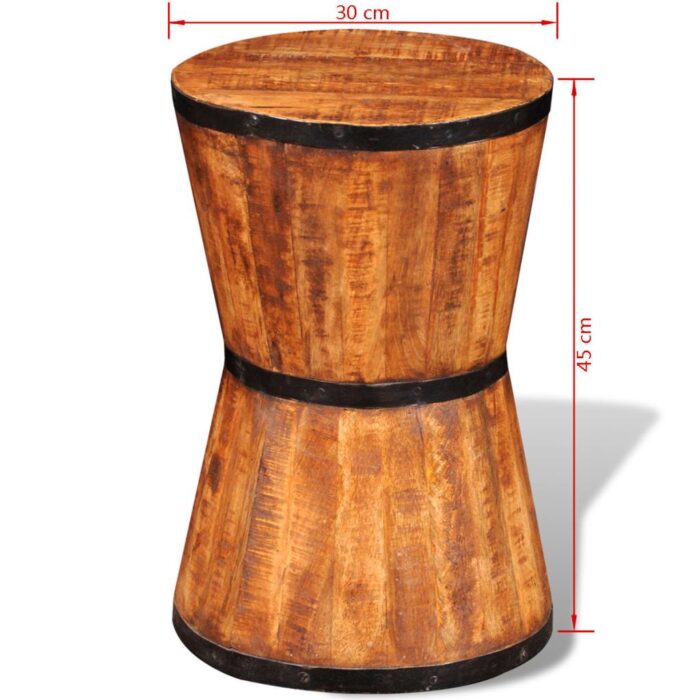 Tabouret sablier Bois de manguier brut – Image 6