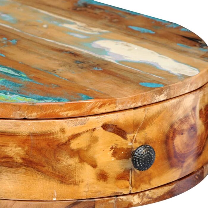 Bureau avec pieds en fer Bois de récupération solide – Image 6