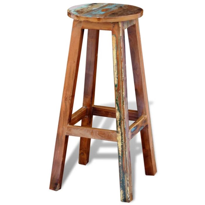 Tabouret de bar Bois de récupération massif – Image 2