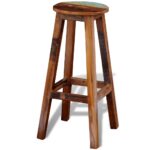 Tabouret de bar Bois de récupération massif – Image 3