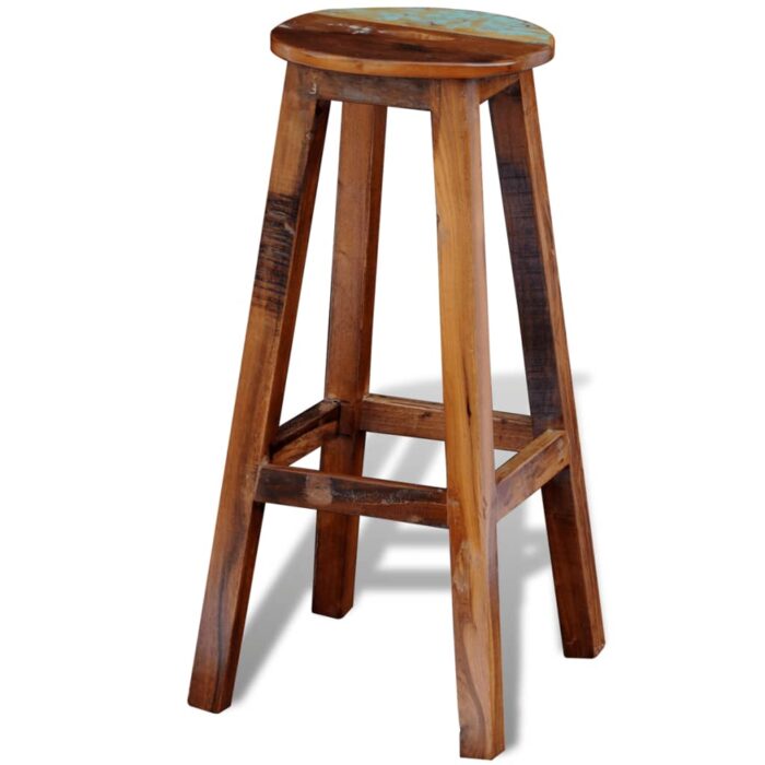Tabouret de bar Bois de récupération massif – Image 3