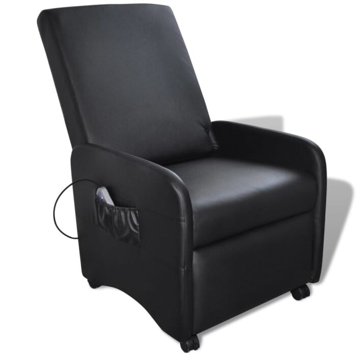Fauteuil de massage Noir Similicuir – Image 1
