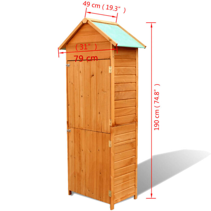 Armoire de rangement de jardin Marron 42,5x64x190 cm – Image 5