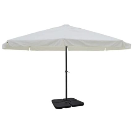Parasol de jardin avec base portable aluminium blanc