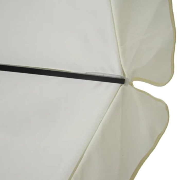 Parasol de jardin avec base portable aluminium blanc – Image 2
