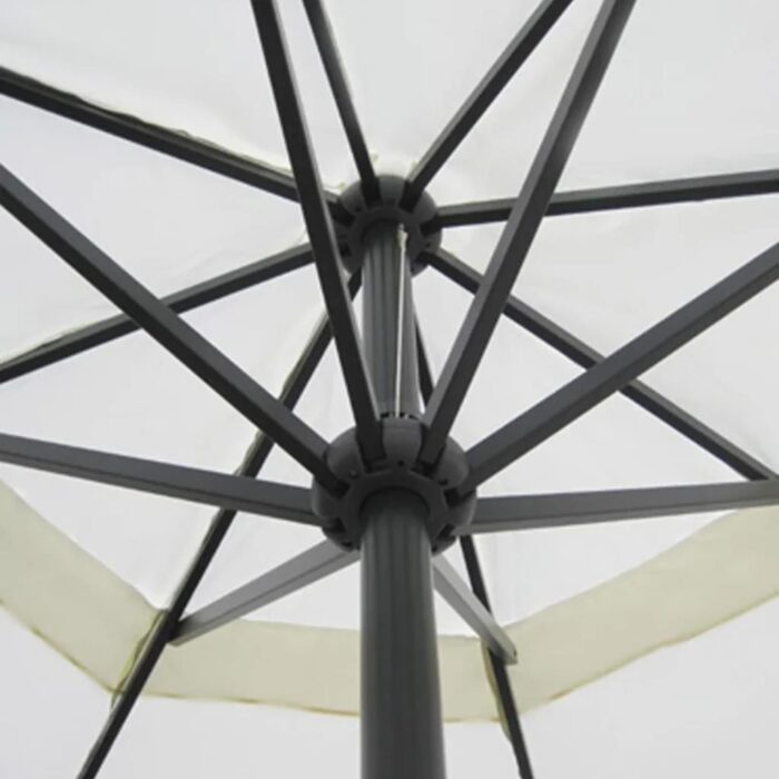 Parasol de jardin avec base portable aluminium blanc – Image 3