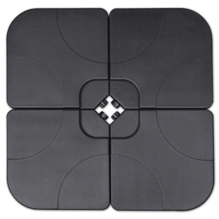 Parasol de jardin avec base portable aluminium blanc – Image 4