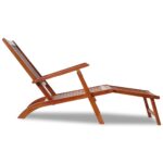 Chaise de terrasse avec repose-pied Bois d'acacia solide – Image 2