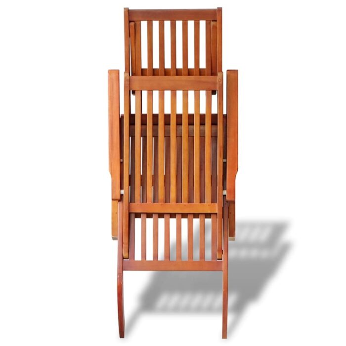 Chaise de terrasse avec repose-pied Bois d'acacia solide – Image 3