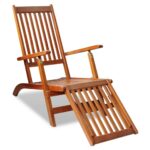 Chaise de terrasse avec repose-pied Bois d'acacia solide – Image 5