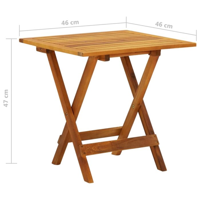 Table de bistro 46x46x47 cm Bois d'acacia massif – Image 7