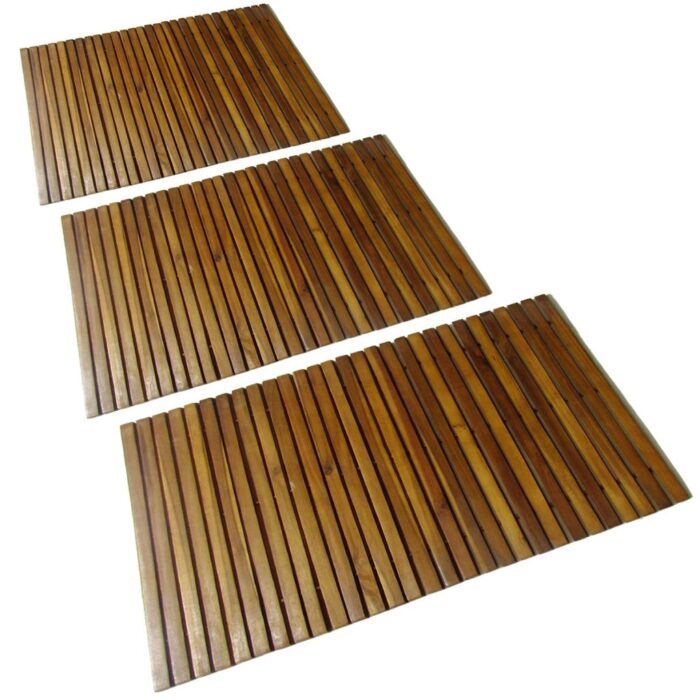 Tapis de bain en acacia 3 pcs – Image 1