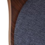 Chaises à manger lot de 2 gris foncé bois courbé et tissu – Image 4