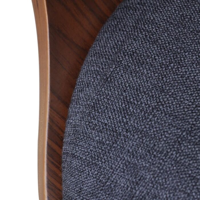 Chaises à manger lot de 2 gris foncé bois courbé et tissu – Image 4