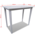 Table de bar en bois Blanc – Image 3