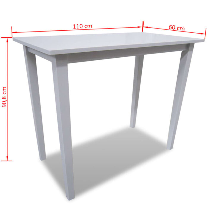 Table de bar en bois Blanc – Image 3