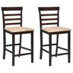 Tabourets de bar 2 pcs Marron Tissu