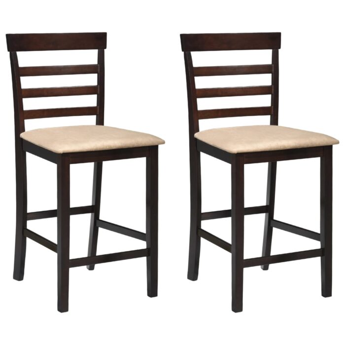 Tabourets de bar 2 pcs Marron Tissu – Image 1