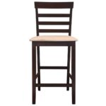 Tabourets de bar 2 pcs Marron Tissu – Image 2