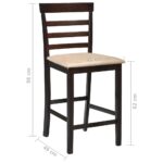 Tabourets de bar 2 pcs Marron Tissu – Image 7