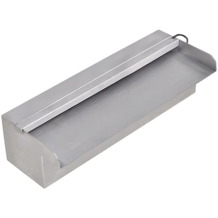 Fontaine rectangulaire de piscine avec LED Inox 30 cm – Image 1