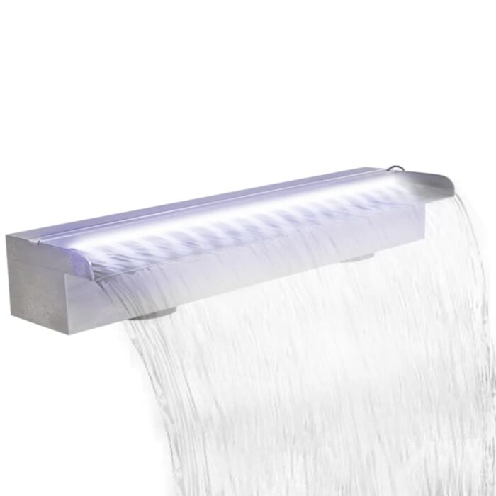 VXL8718475925934_m_en_hd_1.jpg Lame d'eau rectangulaire à LED 60 cm en acier inoxydable pour piscine – Image 1