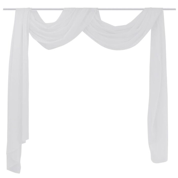 Rideau en voile fine 140x600 cm Blanc – Image 1