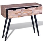 Table console avec 3 tiroirs Bois de teck recyclé – Image 2