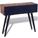 Table console avec 3 tiroirs Bois de teck recyclé – Image 3