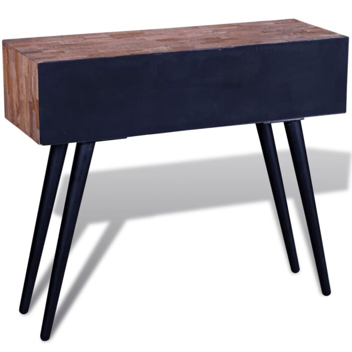 Table console avec 3 tiroirs Bois de teck recyclé – Image 3