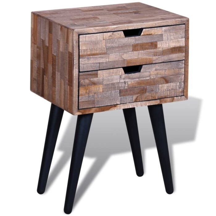 VXL8718475931218_a_en_hd_1.jpg Table de chevet avec 2 tiroirs Bois de teck recyclé – Image 1