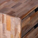 Table de chevet avec 2 tiroirs Bois de teck recyclé – Image 7