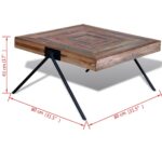 Table basse avec pieds en V Bois de teck recyclé – Image 8