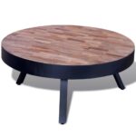Table basse ronde Bois de teck recyclé – Image 2